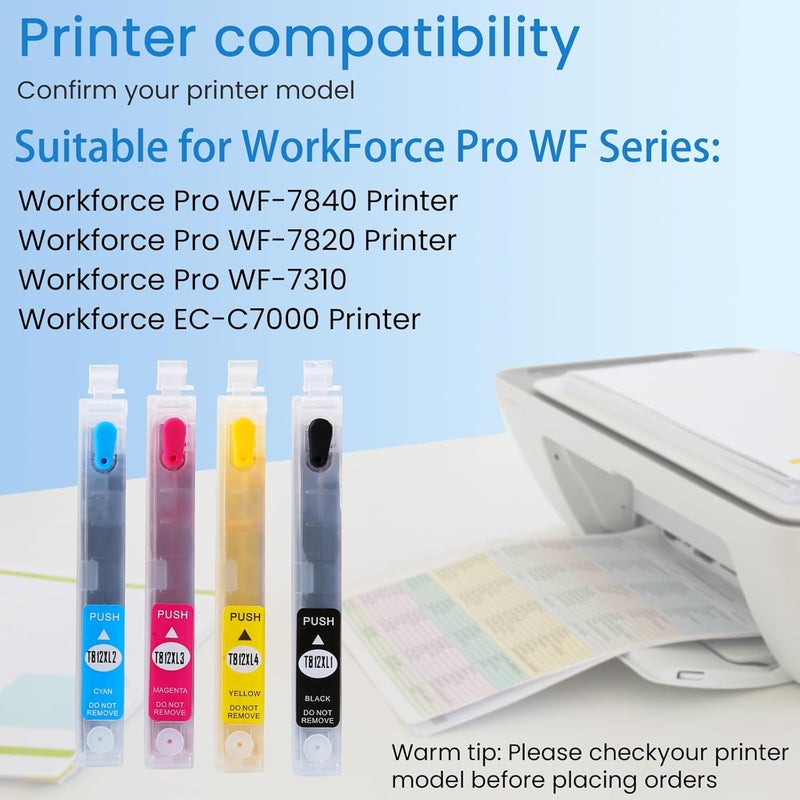 KiteiHiry KHY 812XL T812XL Sublimation Refillable Ink Cartridges with a Single-use Chip Workforce Pro WF-7840 WF-7820 WF-7310 EC-C7000 Filled with Sublimation Ink Used Sublimation Ink Cartridge - Image 2